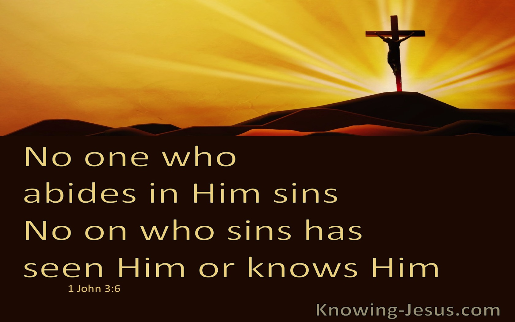 1 John 3:6 No One Who Abide In Him Sins (beige)